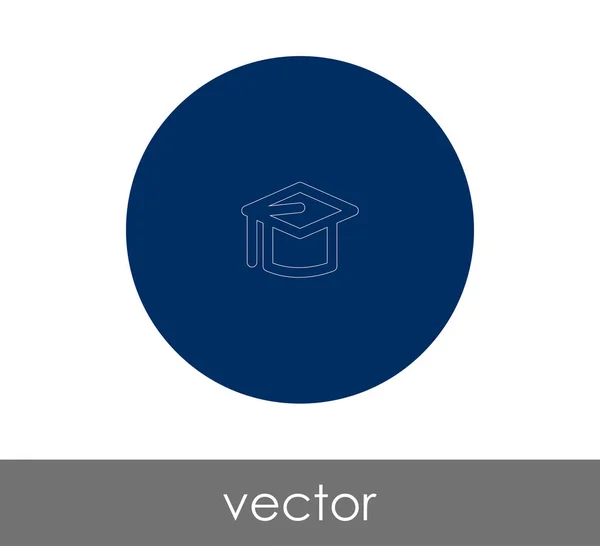 Graduación Tapa Icono Vector Ilustración — Archivo Imágenes Vectoriales