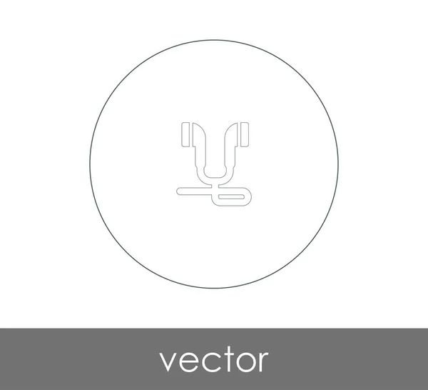 Auriculares icono plano — Vector de stock