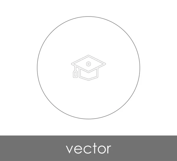 Graduación Tapa Icono Vector Ilustración — Vector de stock