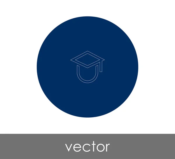 Graduación Tapa Icono Vector Ilustración — Archivo Imágenes Vectoriales