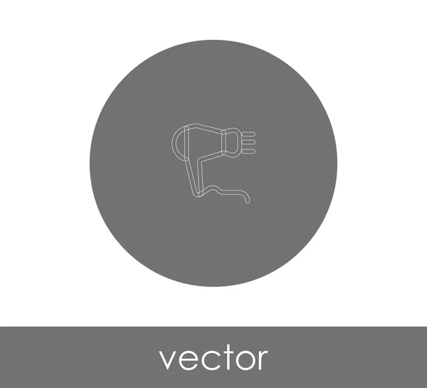 Secador de pelo icono plano — Vector de stock