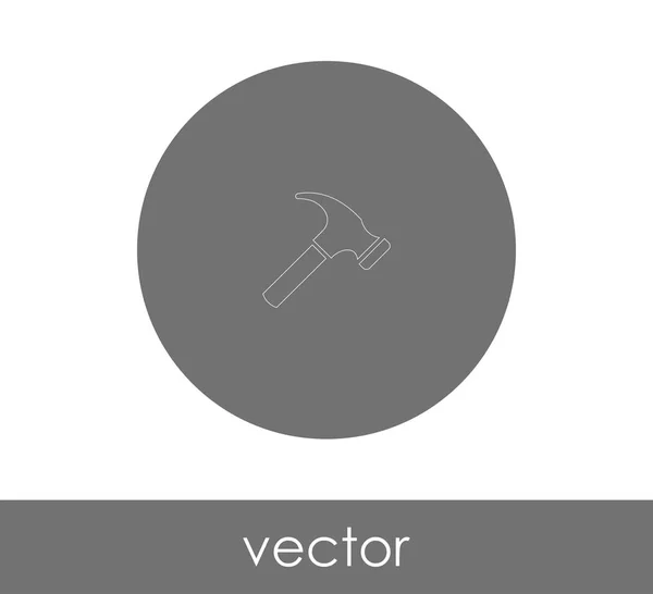 Martillo icono plano — Vector de stock