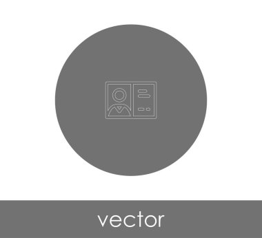 kimlik kartı simgesi, vektör illüstrasyonu 