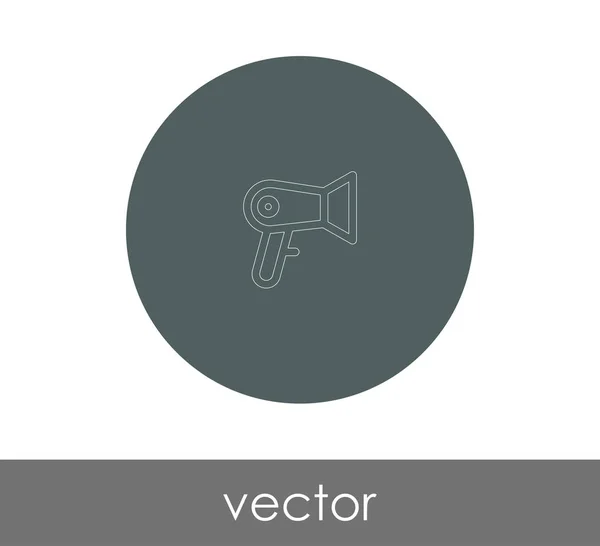 Hajszárítóval lakás ikon — Stock Vector