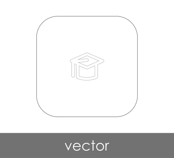 Graduación Tapa Icono Vector Ilustración — Vector de stock