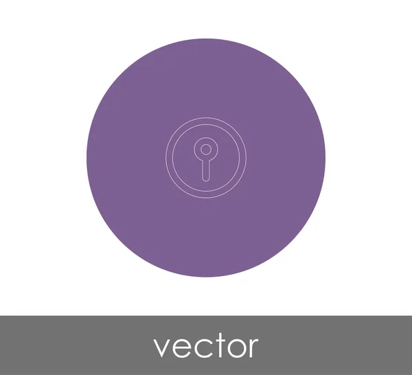 Icono plano ojo de cerradura — Vector de stock