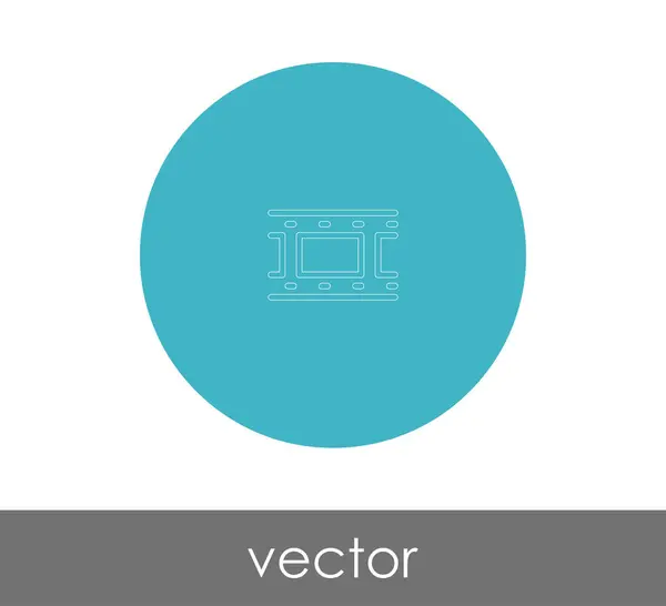 Icono plano de película — Vector de stock
