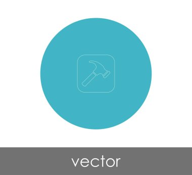 Çekiç düz simgesi