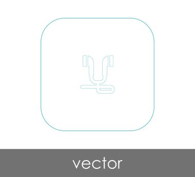 Kulaklık düz simgesi