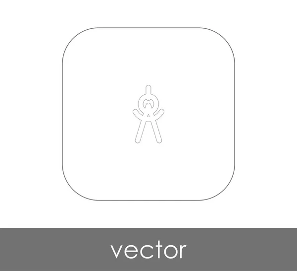 Vector Illustration Design Drawing Compass Icon — Stock Vector
