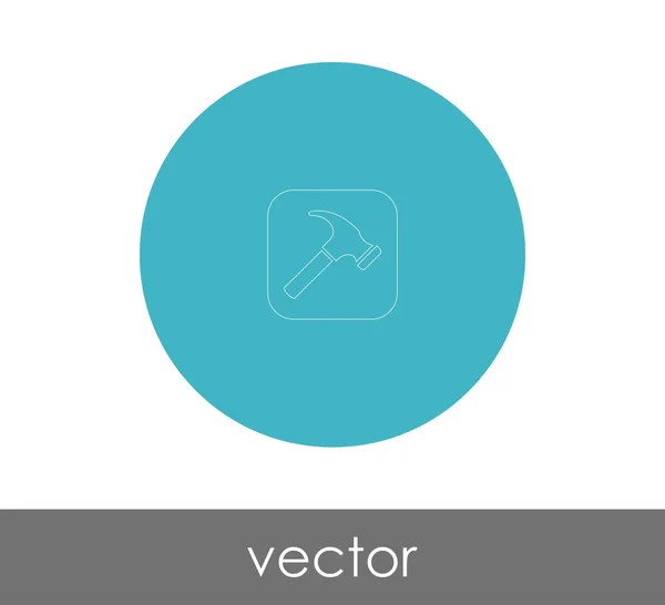 Martillo icono plano — Vector de stock