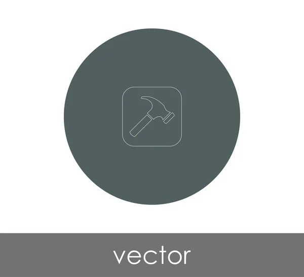 Icône plate marteau — Image vectorielle