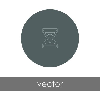 Kum saati düz simgesi, vektör çizimi