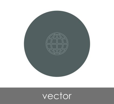 dünya web simgesi, vektör illüstrasyonu
