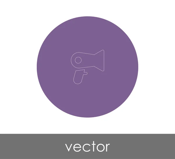 Hajszárítóval lakás ikon — Stock Vector