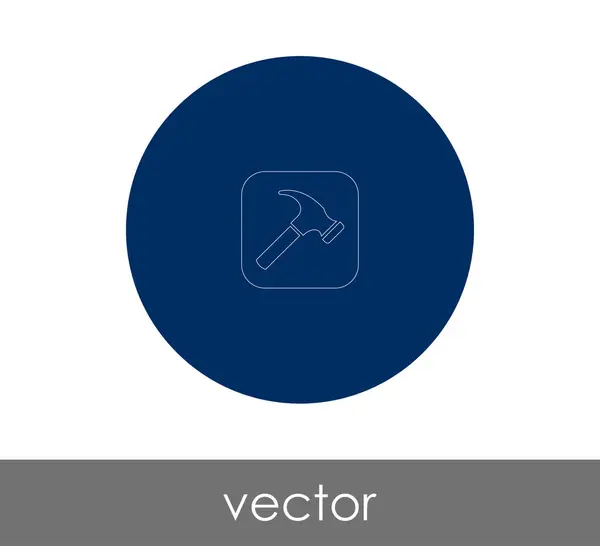 Martello icona piatta — Vettoriale Stock