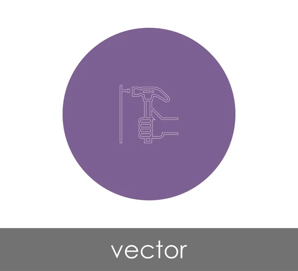 Martelo ícone plano — Vetor de Stock