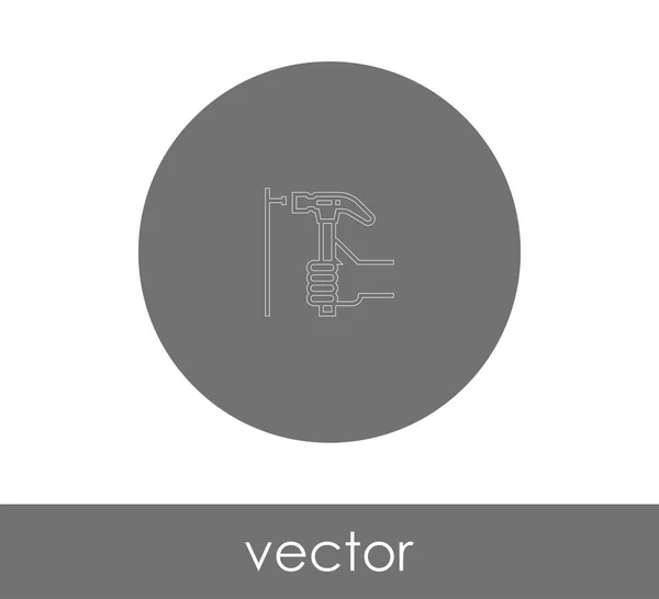 Icône plate marteau — Image vectorielle