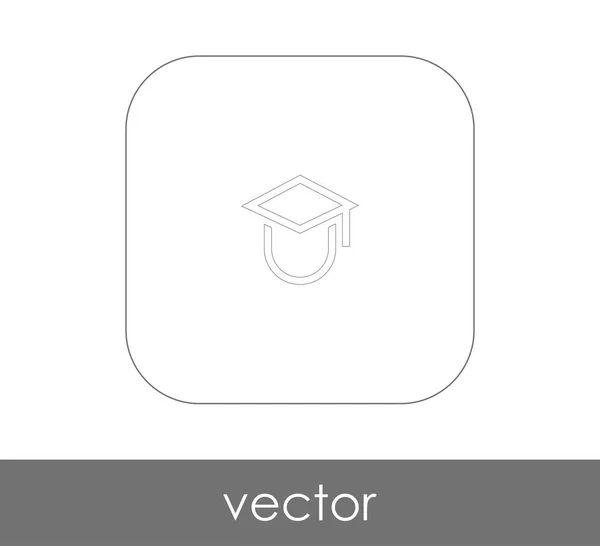 Graduación Tapa Icono Vector Ilustración — Vector de stock