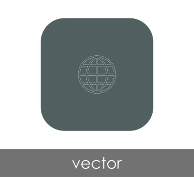 Dünya küre simgesi web tasarım ve uygulamaları, vektör çizim için