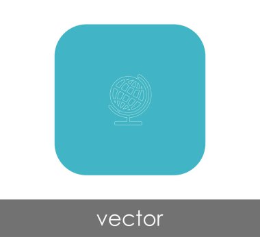 Dünya küre simgesi web tasarım ve uygulamaları, vektör çizim için