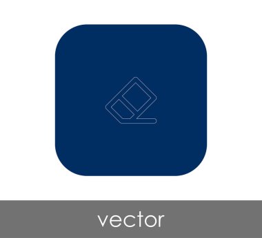 silgi düz simgesi, vektör illüstrasyonu