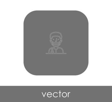 Doktor Web simgesi, vektör illüstrasyonu 