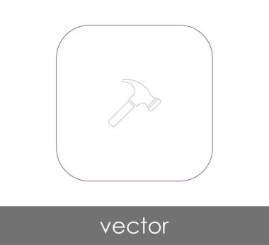 araç düz simgesini çekiç, illüstrasyon vektör