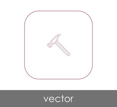 araç düz simgesini çekiç, illüstrasyon vektör