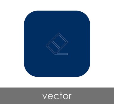 silgi düz simgesi, vektör illüstrasyonu