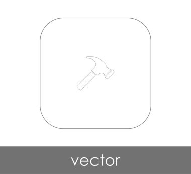 araç düz simgesini çekiç, illüstrasyon vektör