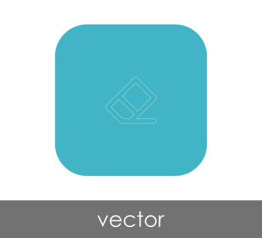 silgi düz simgesi, vektör illüstrasyonu