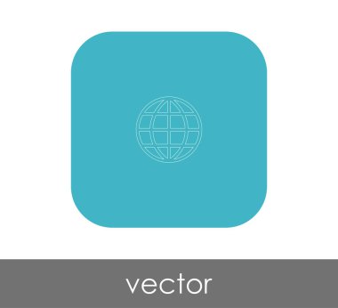 Dünya küre simgesi web tasarım ve uygulamaları, vektör çizim için