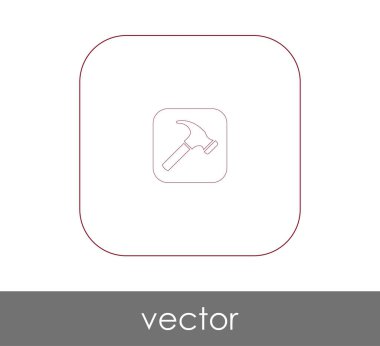 araç düz simgesini çekiç, illüstrasyon vektör