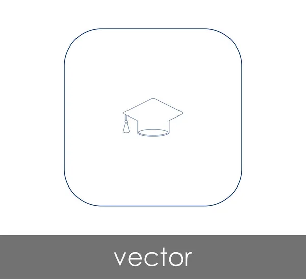 Значок Выпускной Шапки Векторная Иллюстрация — стоковый вектор