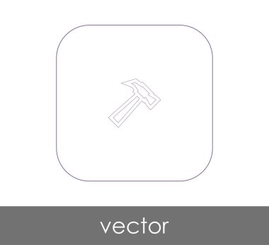 araç düz simgesini çekiç, illüstrasyon vektör