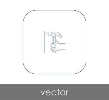 araç düz simgesini çekiç, illüstrasyon vektör
