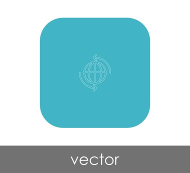 Dünya küre simgesi web tasarım ve uygulamaları, vektör çizim için