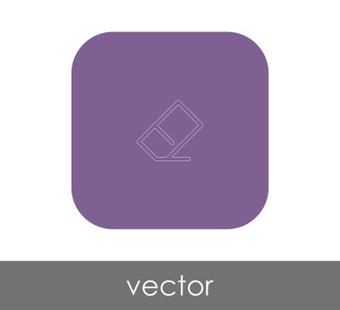 silgi düz simgesi, vektör illüstrasyonu