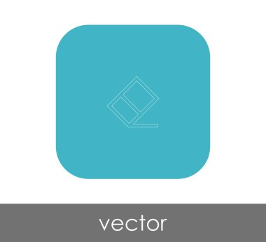 silgi düz simgesi, vektör illüstrasyonu