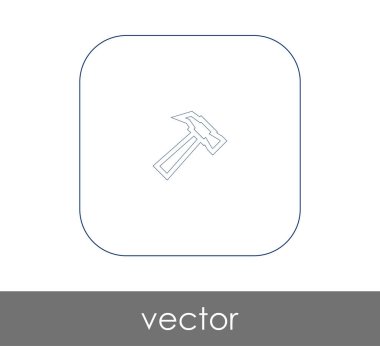 araç düz simgesini çekiç, illüstrasyon vektör