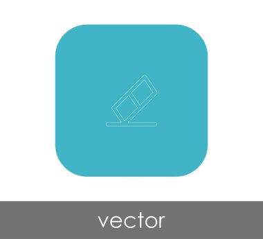 silgi düz simgesi, vektör illüstrasyonu