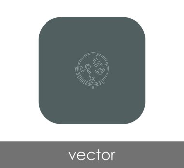 Dünya küre simgesi web tasarım ve uygulamaları, vektör çizim için