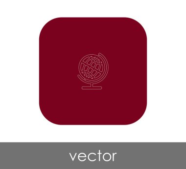 Dünya küre simgesi web tasarım ve uygulamaları, vektör çizim için