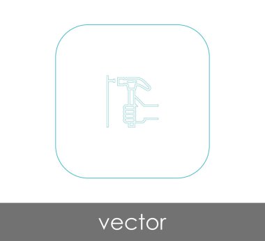 araç düz simgesini çekiç, illüstrasyon vektör