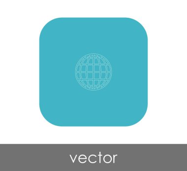 Dünya küre simgesi web tasarım ve uygulamaları, vektör çizim için