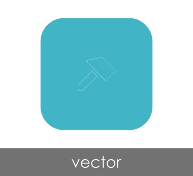 araç düz simgesini çekiç, illüstrasyon vektör