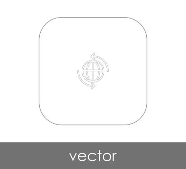 dünya web simgesi, vektör illüstrasyonu