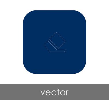 silgi düz simgesi, vektör illüstrasyonu