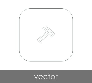 araç düz simgesini çekiç, illüstrasyon vektör